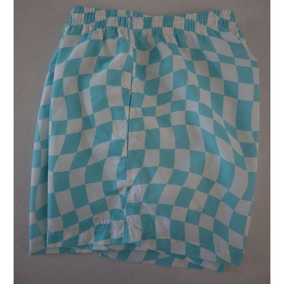 Bloomie's x Solid & Striped Men Sz L Cyan Blue Wavy Check Shirt/Shorts Set $220 - Picture 10 of 16